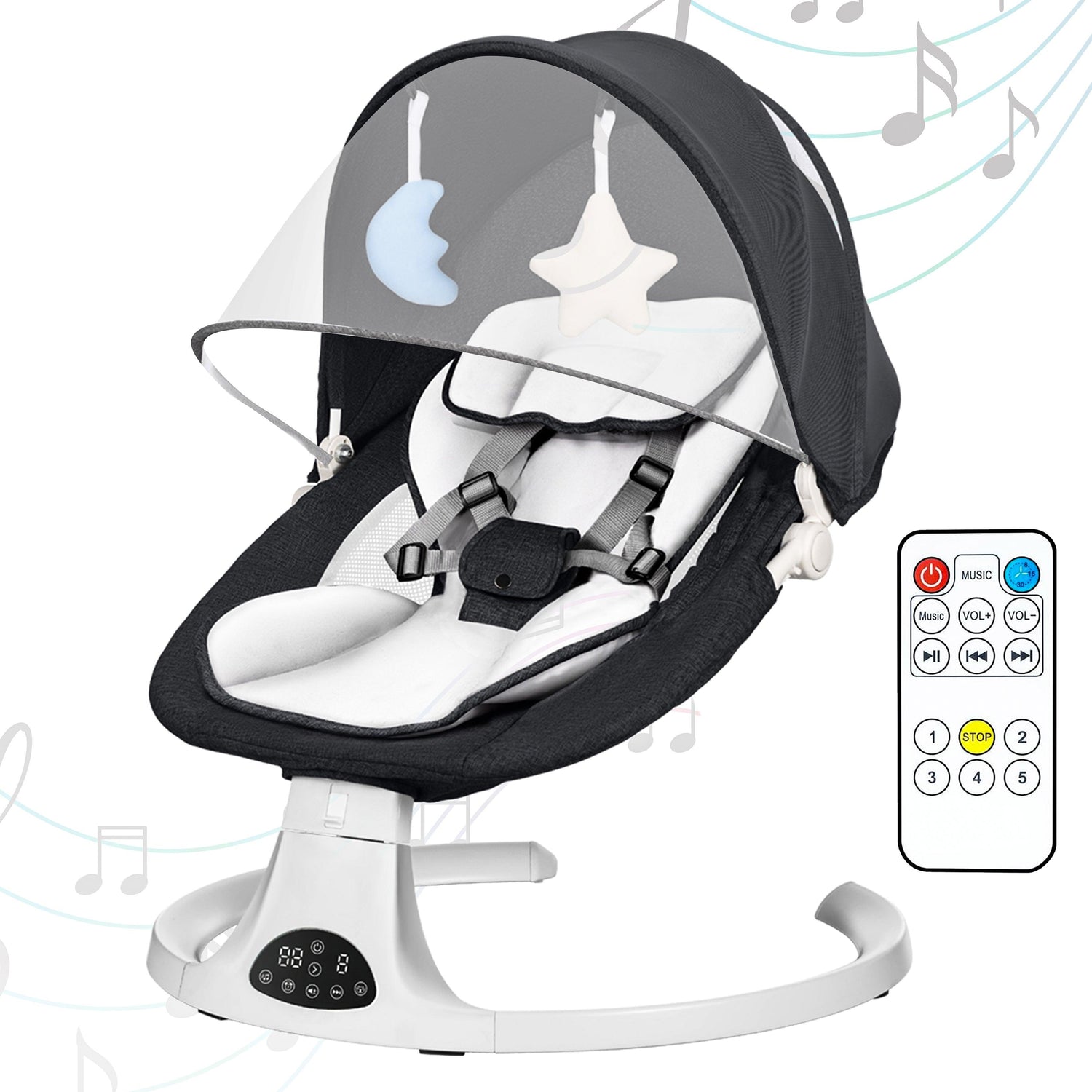 Electric Baby Swing Rocker Chair with Bluetooth & Remote by FK Sports