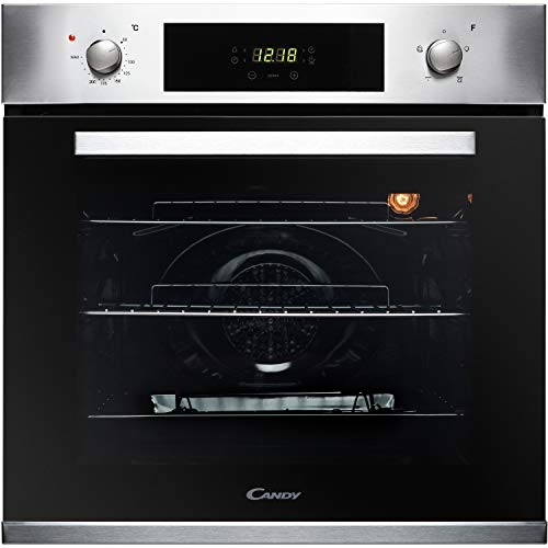 Candy FCP405X Builtin Stainless Steel Fan Oven with 65 Litre Capacity, A Energy Rating, 2 Shelves and 4 Functions