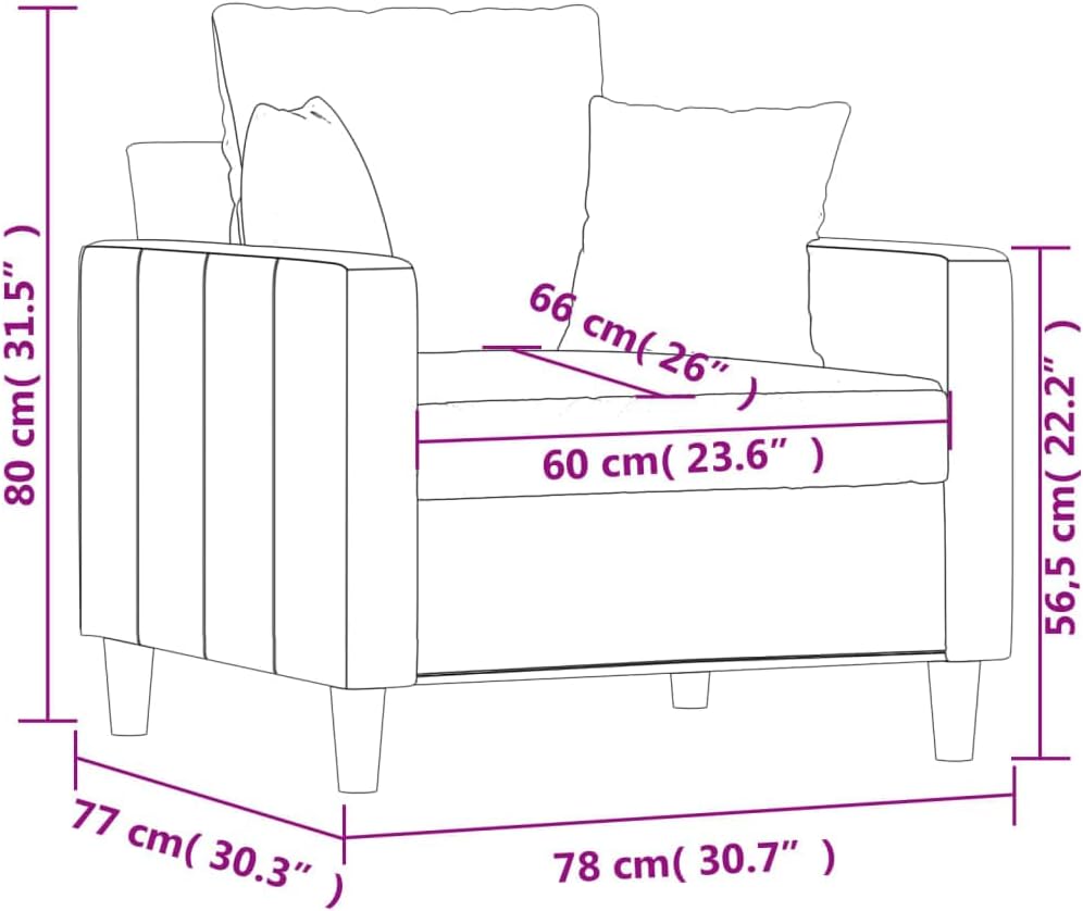 elegant armchair, light grey, 60cm seat width, velvet cover, metal frame, modern, comfortable single sofa lounge chair for living room, load capacity up to 110kg
