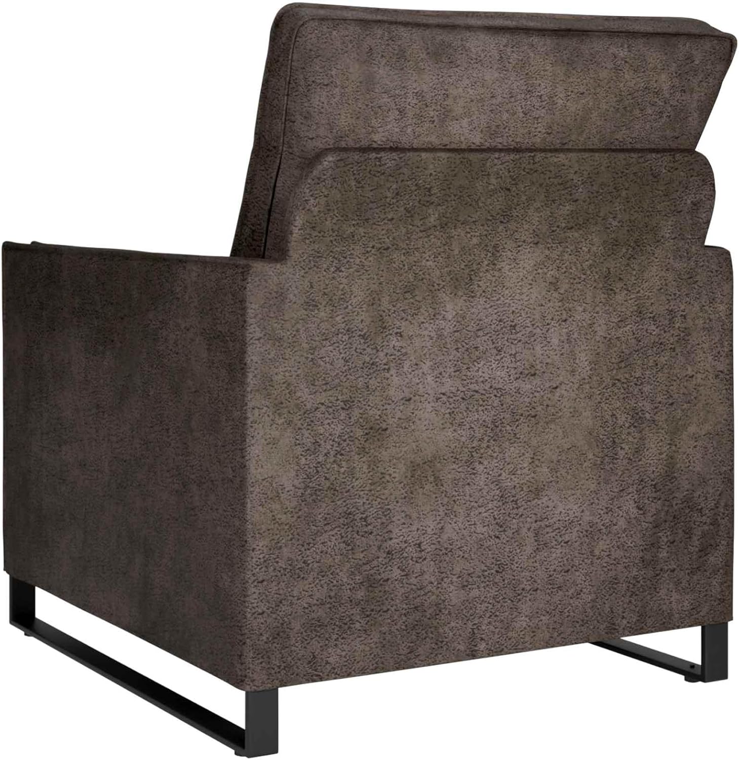 Homgoday Elevate your space with this Dark Grey Single Sofa. Crafted from soft faux suede, it measures 70x81x82 cm, offering stylish comfort and a modern touch to any room.