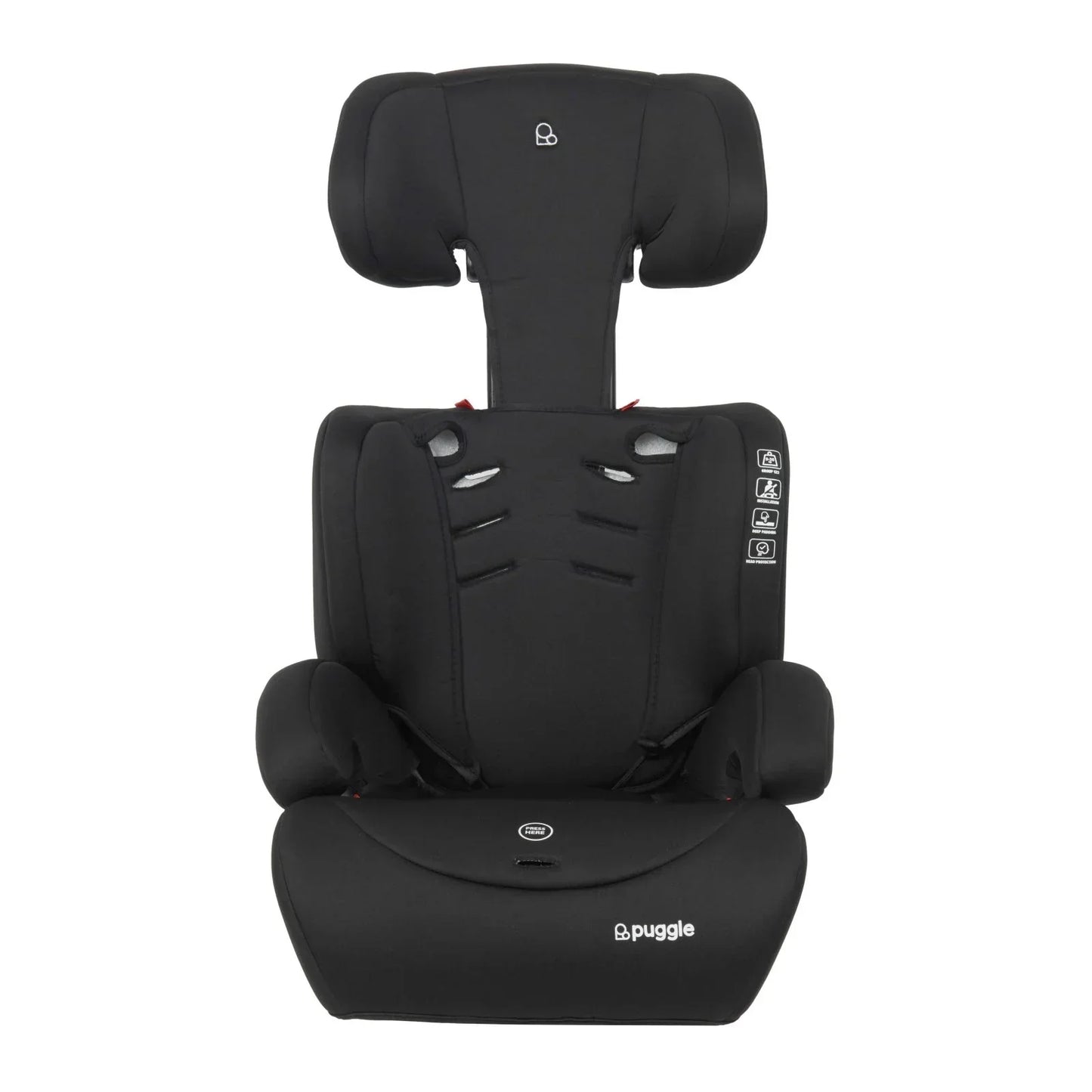Puggle Maxi Gro Comfort Group 1/2/3 Eco Car Seat Booster Seat - Storm Black (9 Months-12 Years) by Puggle