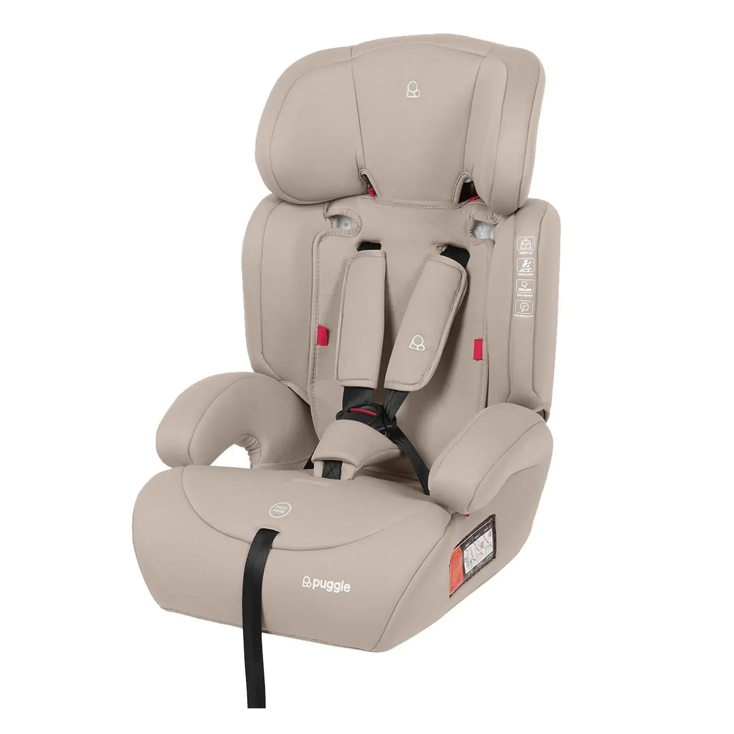 Puggle Maxi Gro Comfort Group 1/2/3 Eco Car Seat Booster Seat - Cashmere (9 Months-12 Years) by Puggle