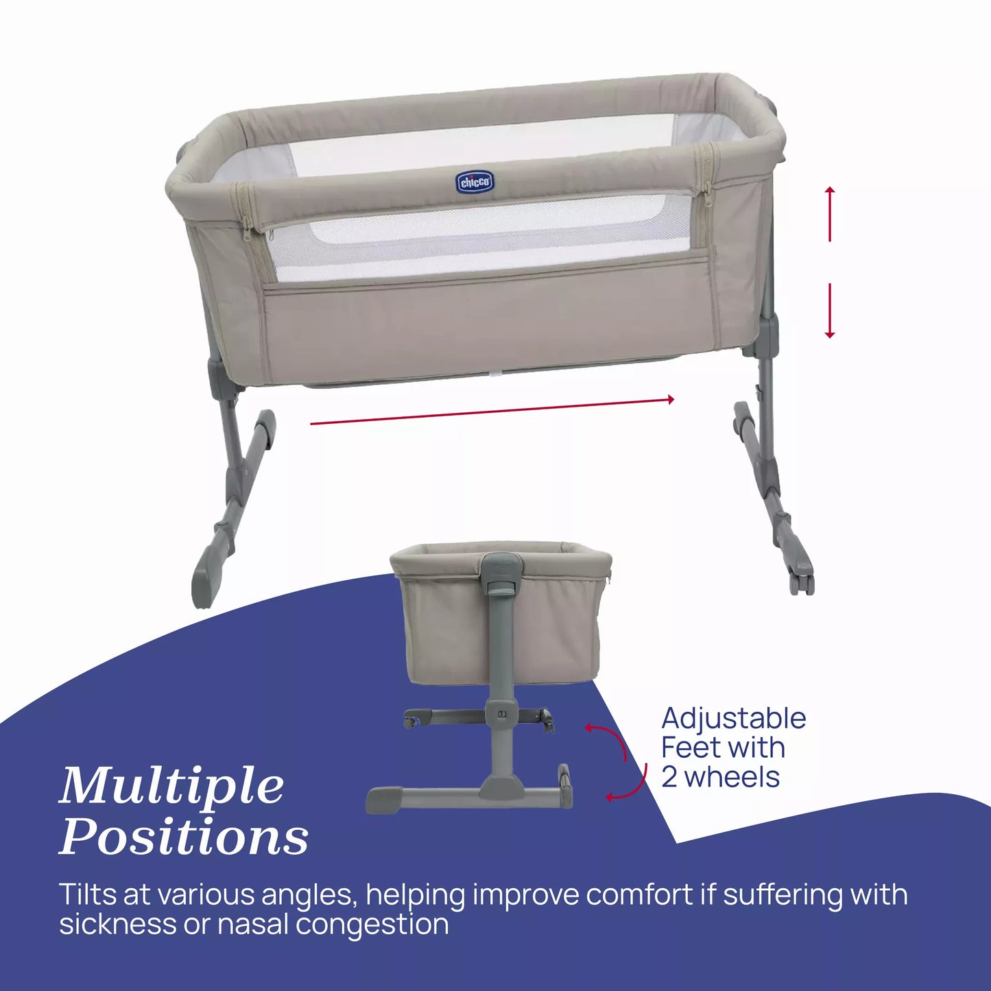 Chicco Next2Me Essential Bedside Crib in Dune by Chicco