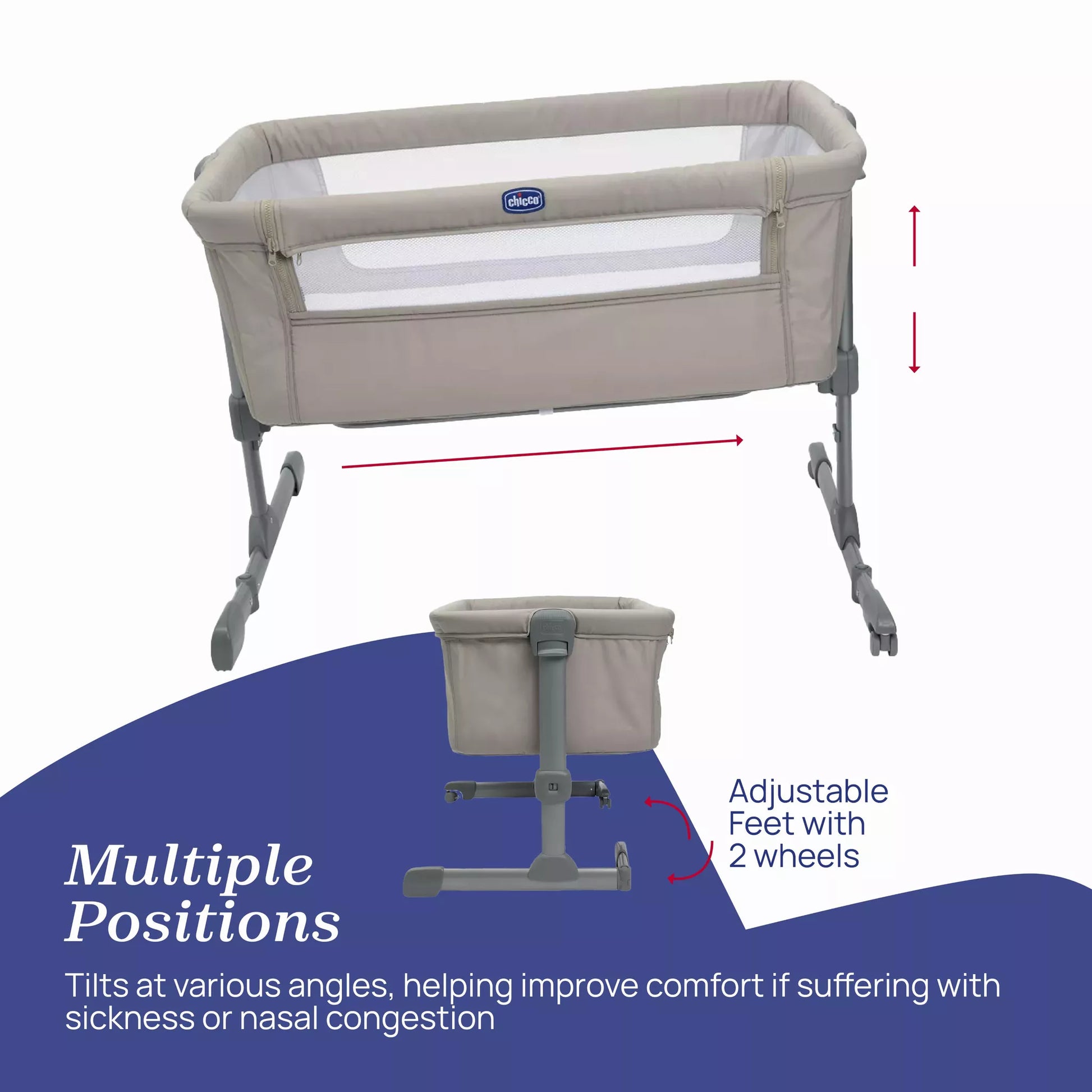Chicco Next2Me Essential Bedside Crib in Dune by Chicco